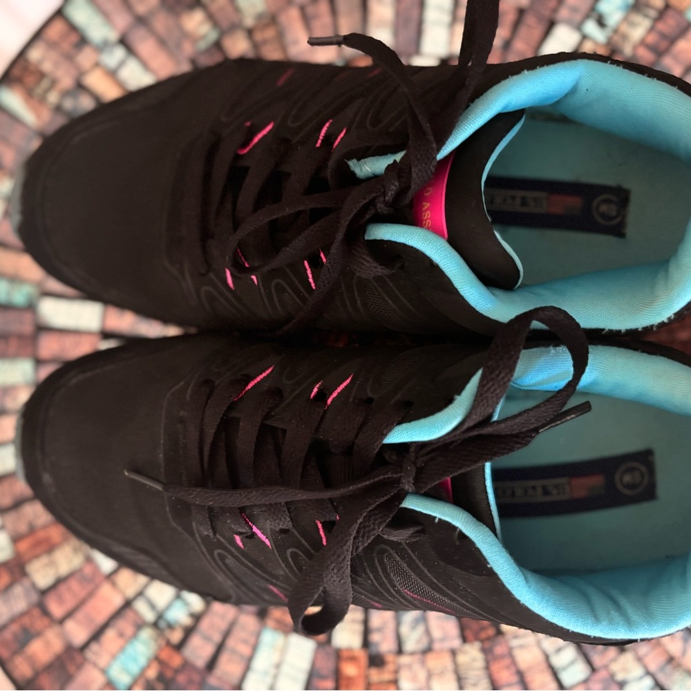 U.S. Polo Assn. Black Sneakers with Pink and Blue Accents